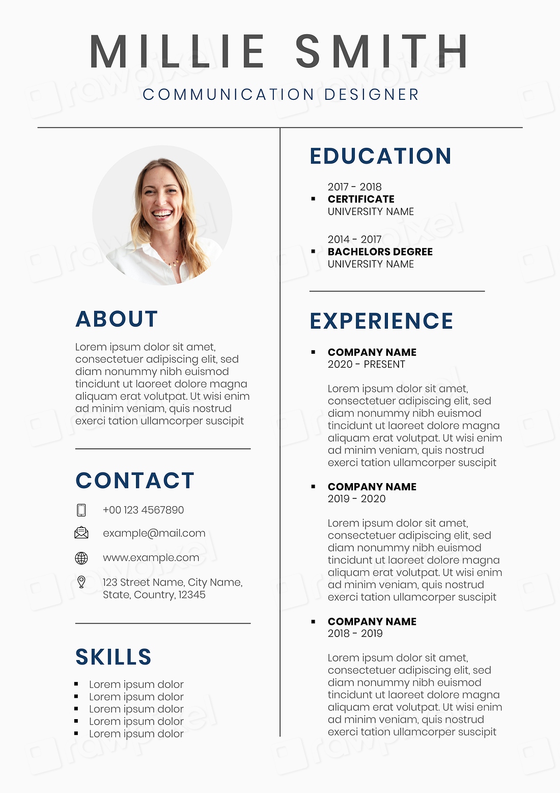 Word resume/CV template free, simple | Premium Word Document Template ...