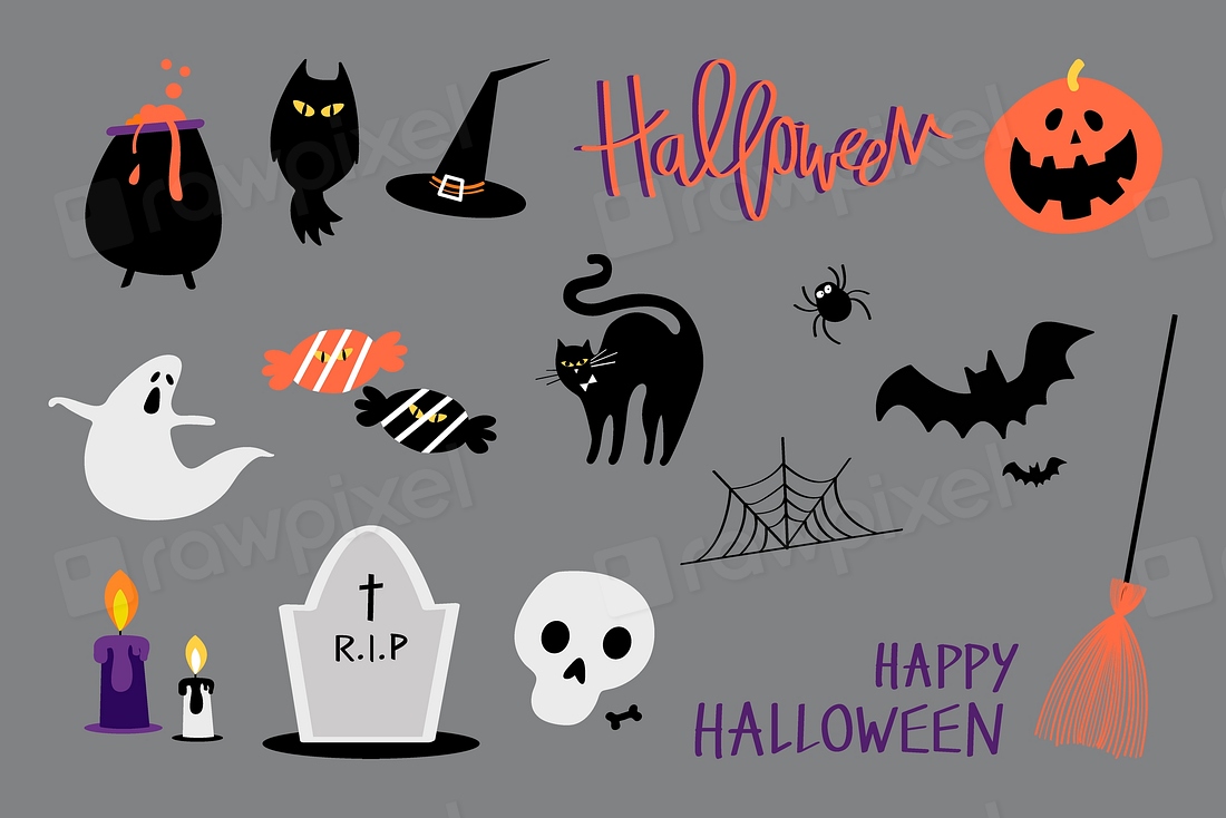 Halloween doodle sticker, spooky season | Premium PSD - rawpixel