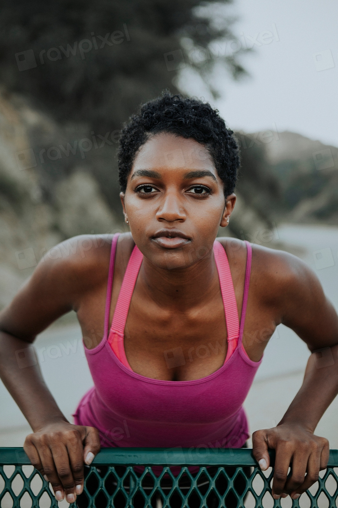 Woman stretching park bench | Premium Photo - rawpixel