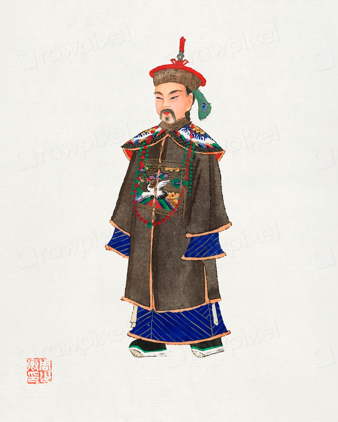 Chinese court robe, men's official | Free Photo Illustration - rawpixel