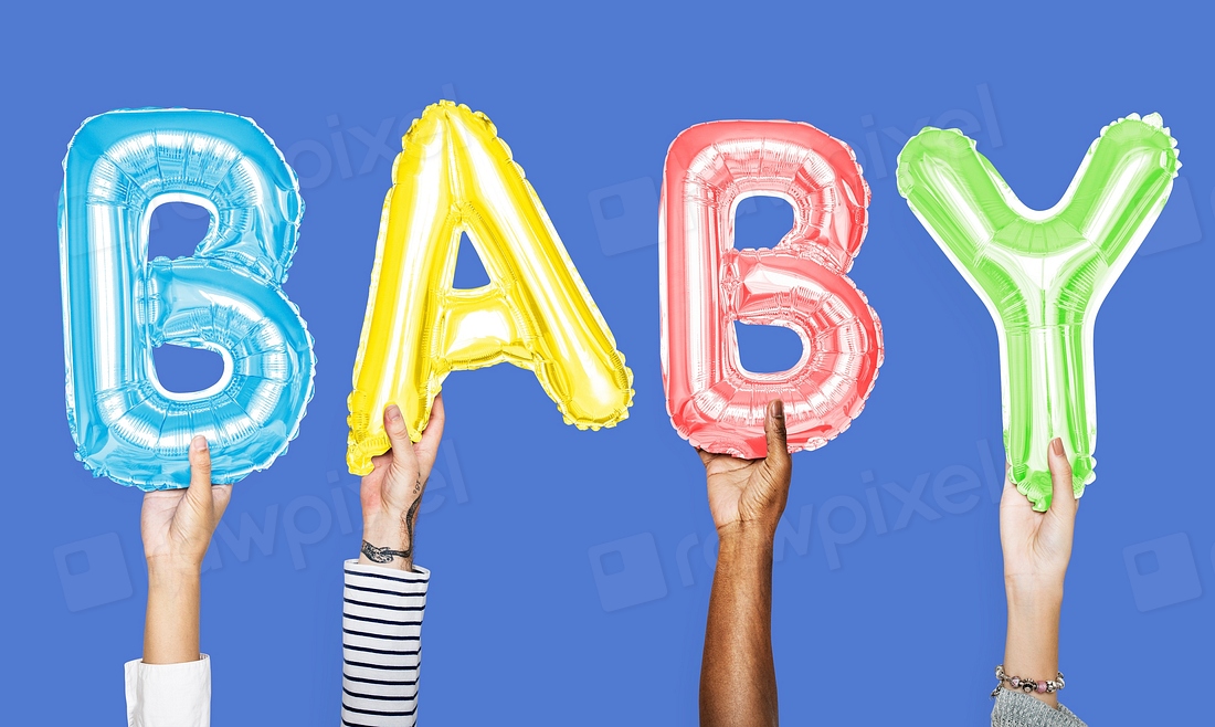 Hands showing baby balloons word | Premium Photo - rawpixel