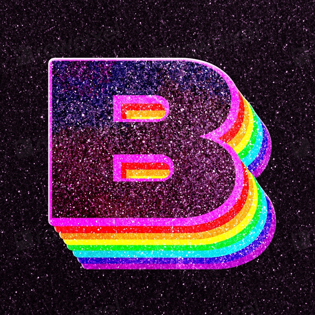 Letter B Rainbow Typography Psd | Free PSD - Rawpixel