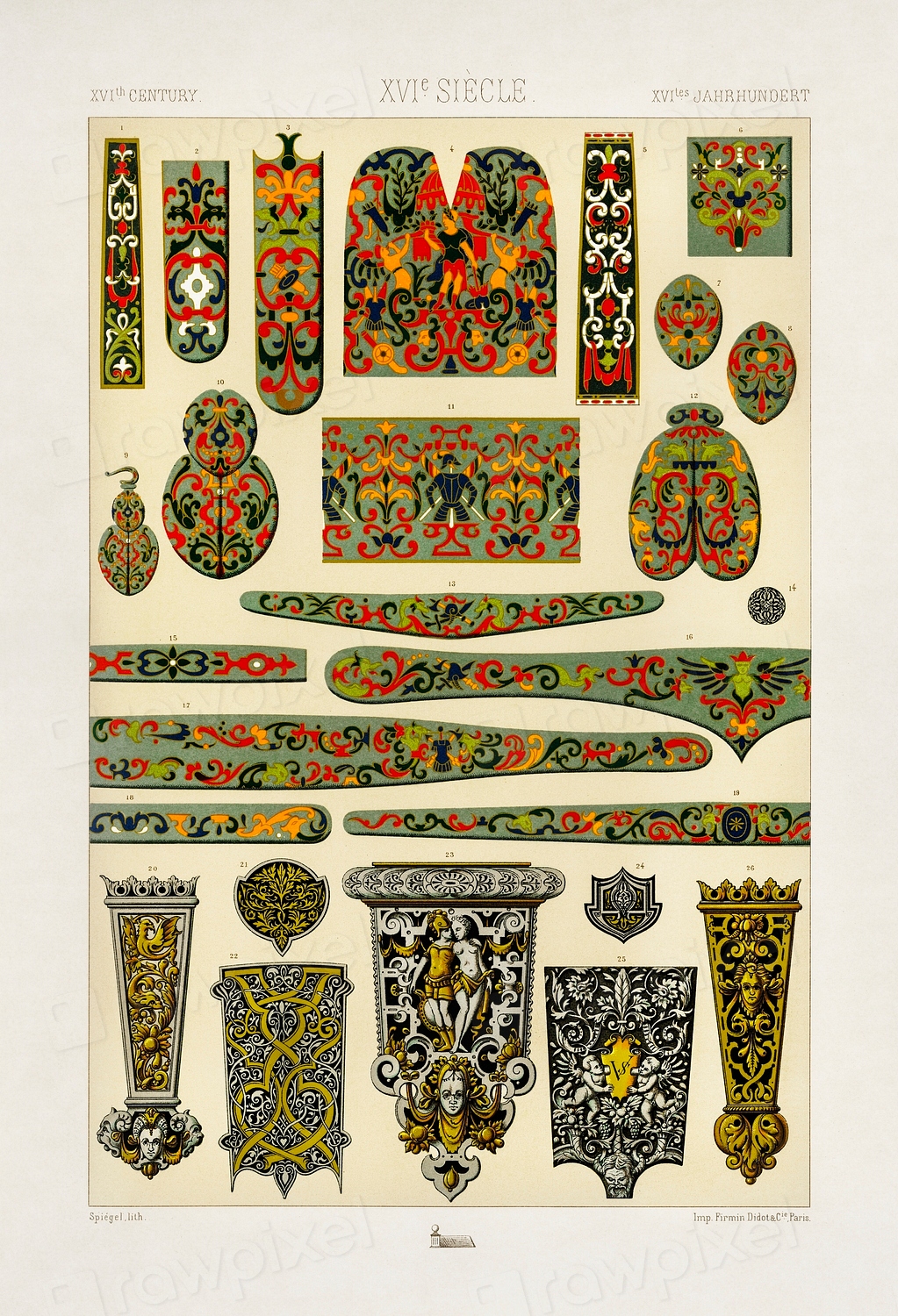 16th Century pattern. Digitally enhanced | Free Photo Illustration ...