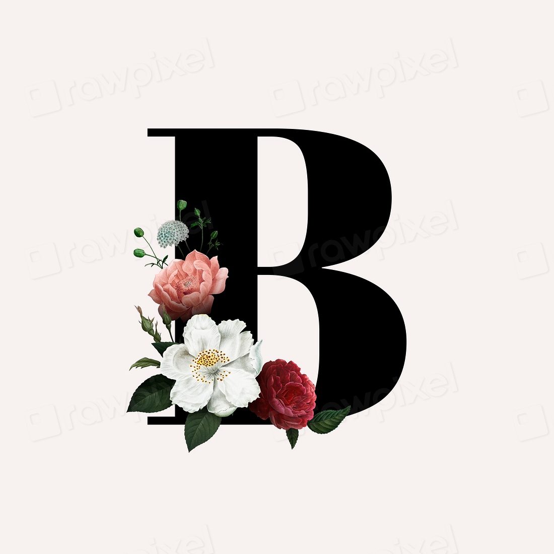 Classic And Elegant Floral Alphabet | Premium PSD - Rawpixel