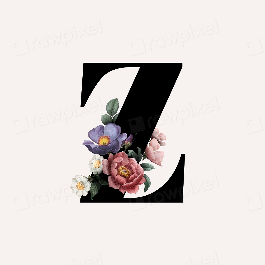 Classic and elegant floral alphabet | Premium PSD - rawpixel