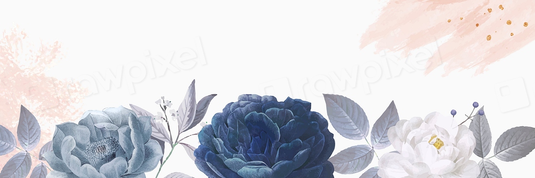 Blue roses banner template vector | Premium Vector - rawpixel