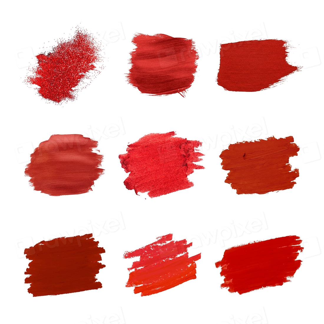 Set Red Brush Strokes Vector Premium Vector Rawpixel