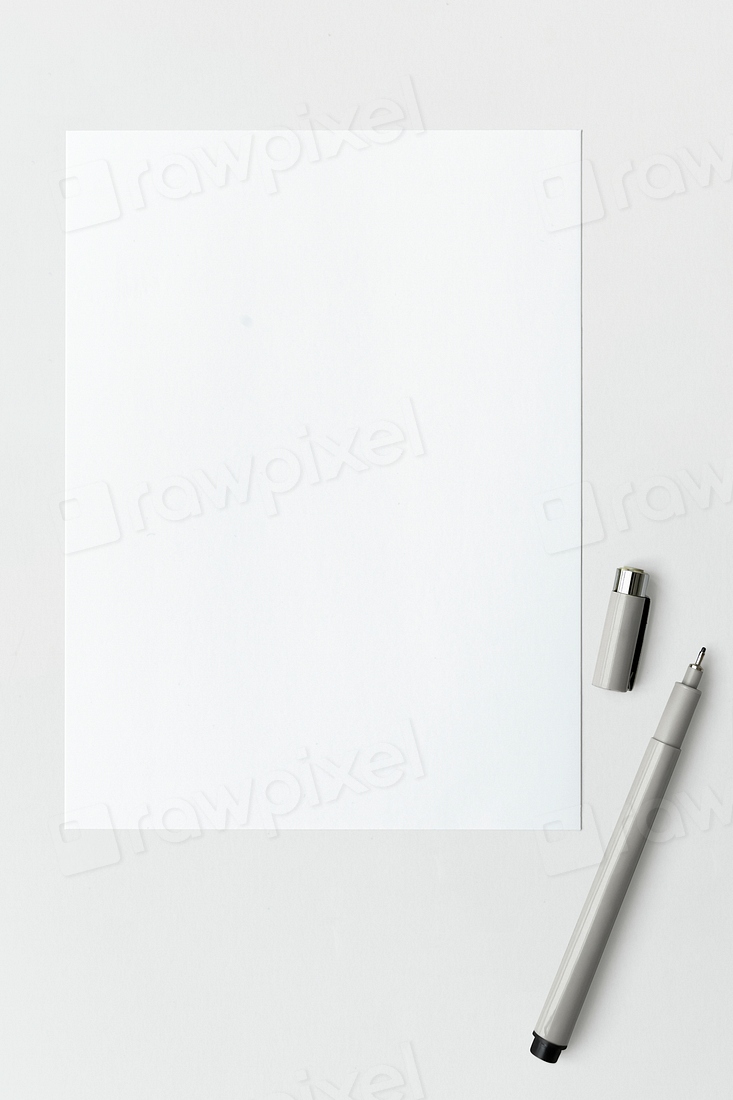 Blank white paper black pen | Premium PSD Mockup - rawpixel