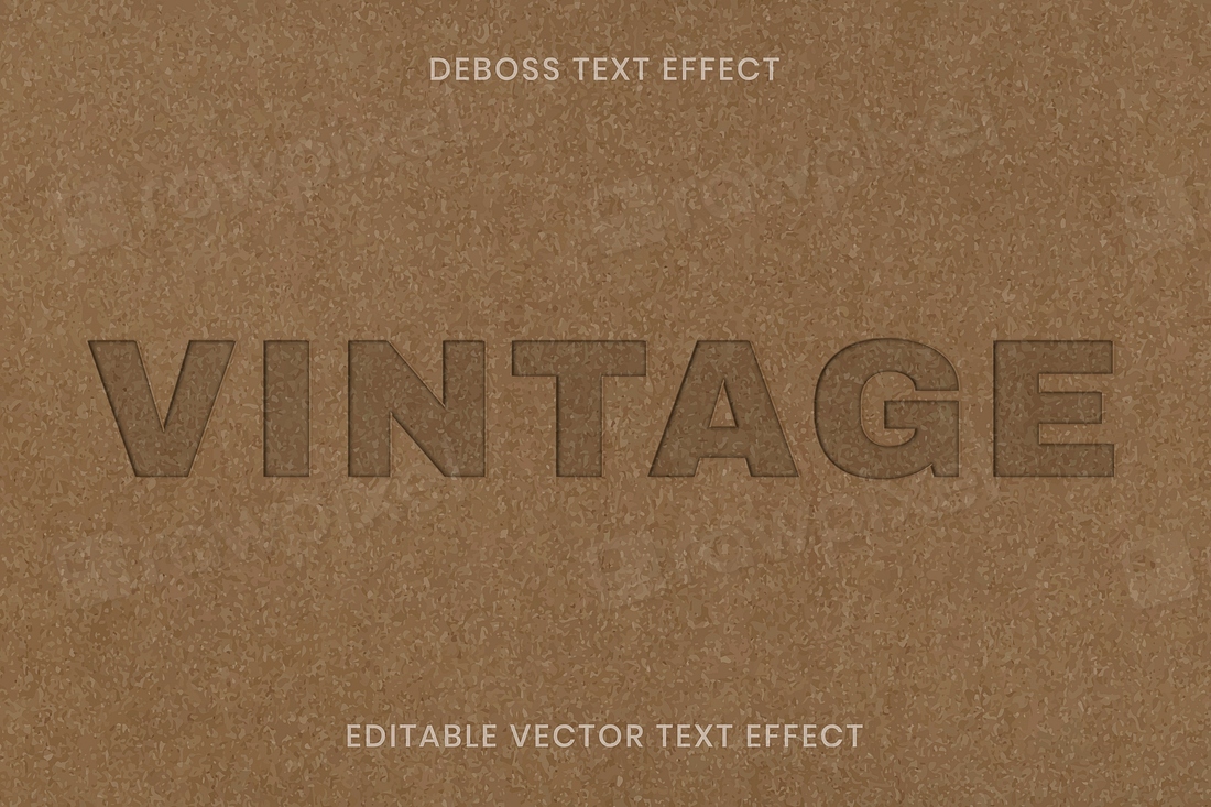 Deboss text effect vector editable Premium Vector Addon rawpixel