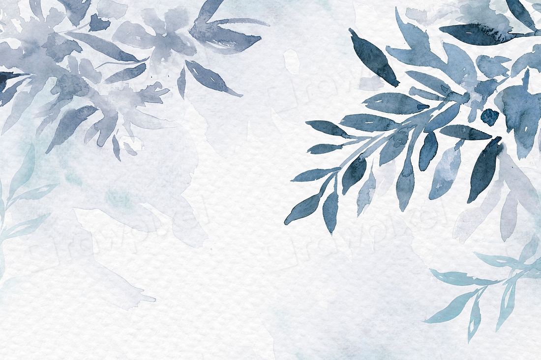 Blue watercolor leaf background aesthetic | Premium Photo - rawpixel