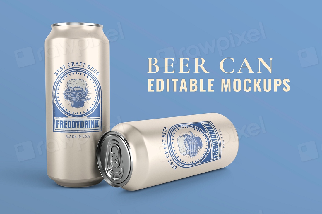 Beer can mockup psd, cool | Premium PSD - rawpixel