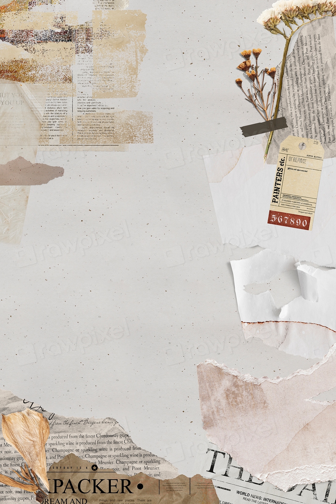 Aesthetic collage background, ripped paper | Premium PSD - rawpixel