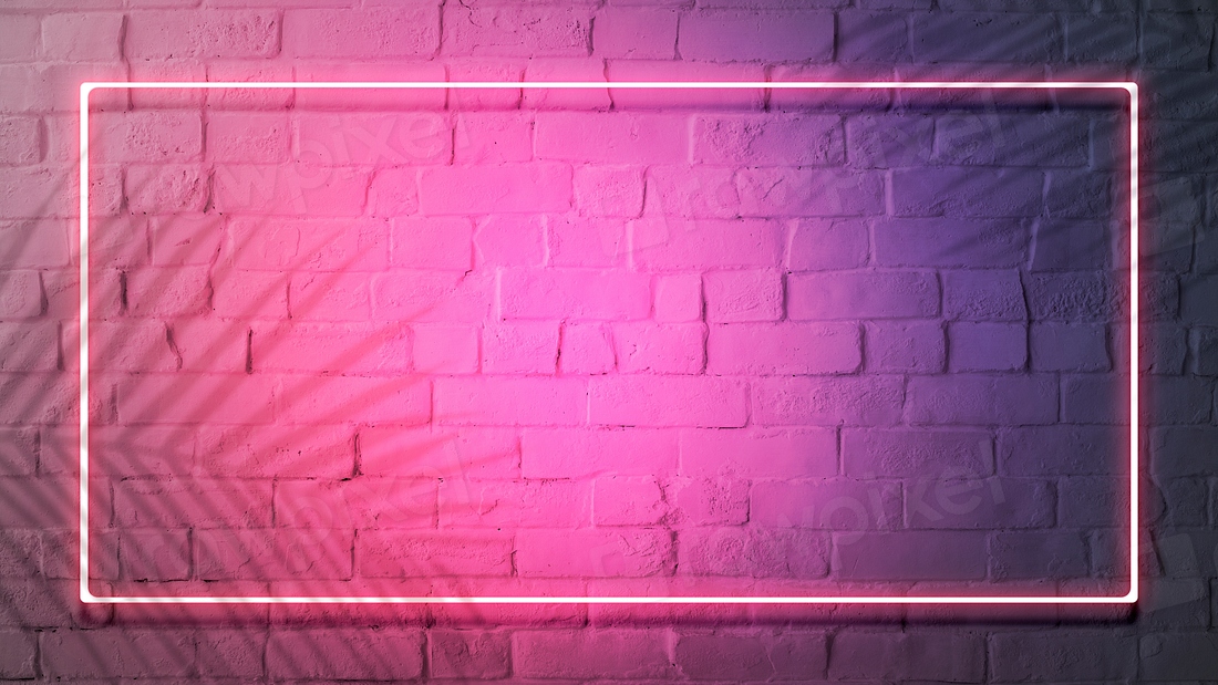 Pink neon lights frame on a white | Premium PSD - rawpixel