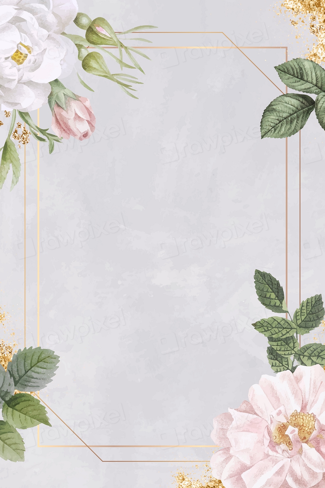 Rectangle rose frame marble background | Premium Vector - rawpixel