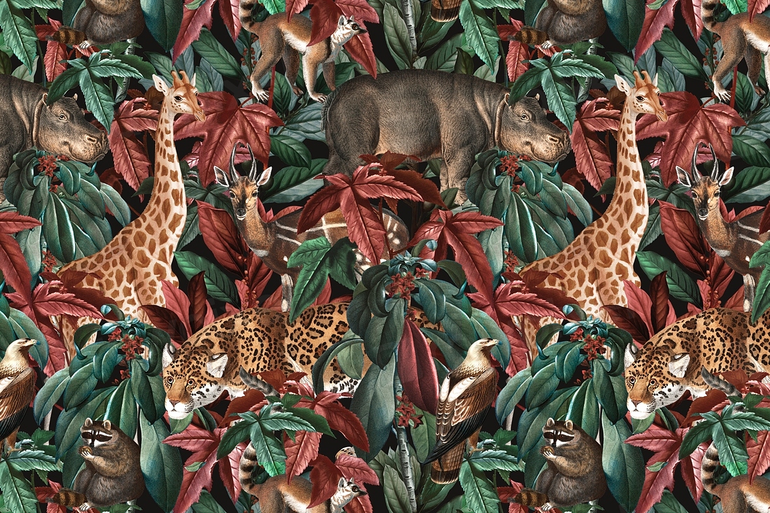 Jungle pattern background psd wild | Premium PSD - rawpixel