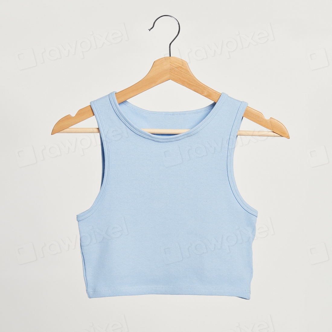 Baby blue cropped top on a wooden | Premium Photo - rawpixel