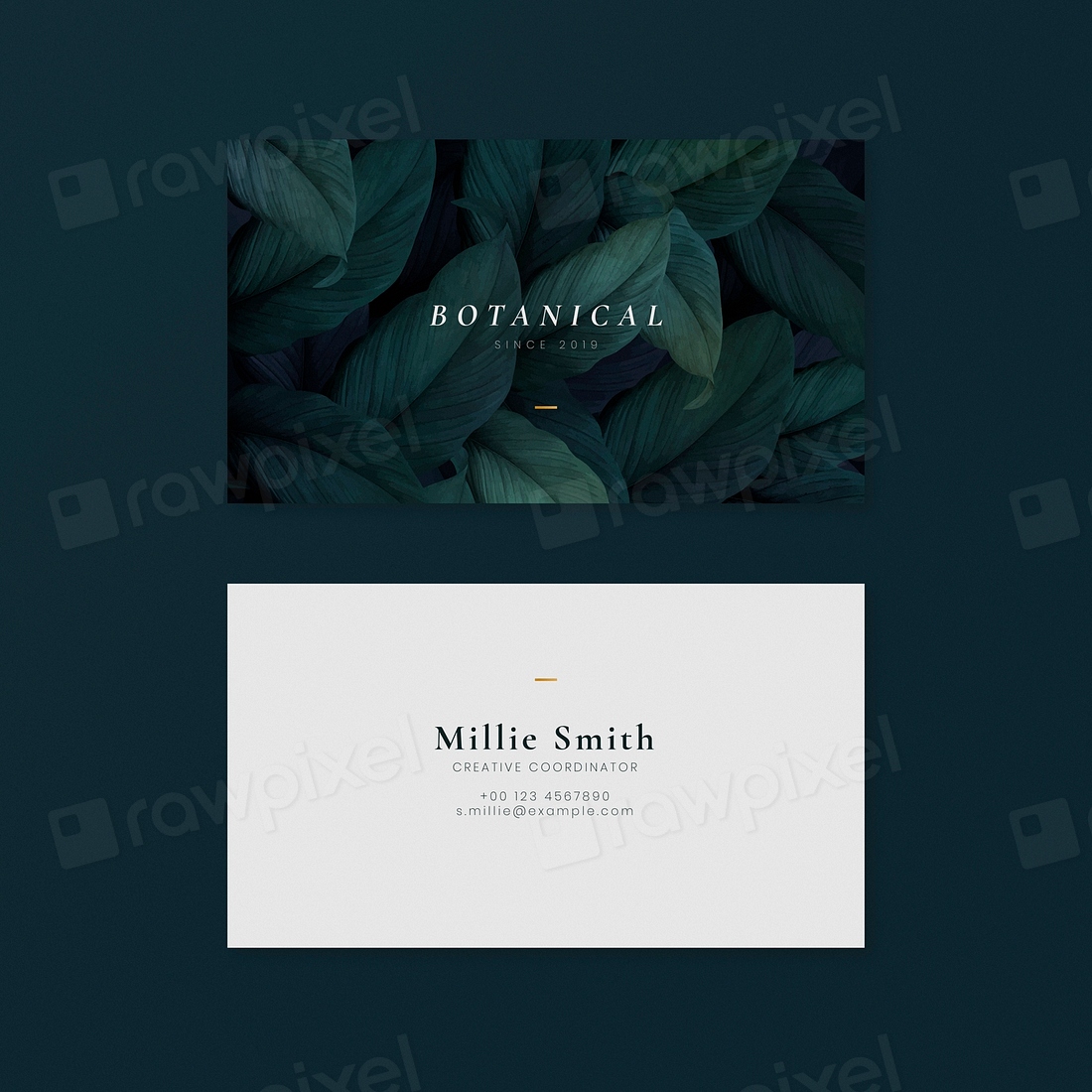 Leafy Name Card Design Template 