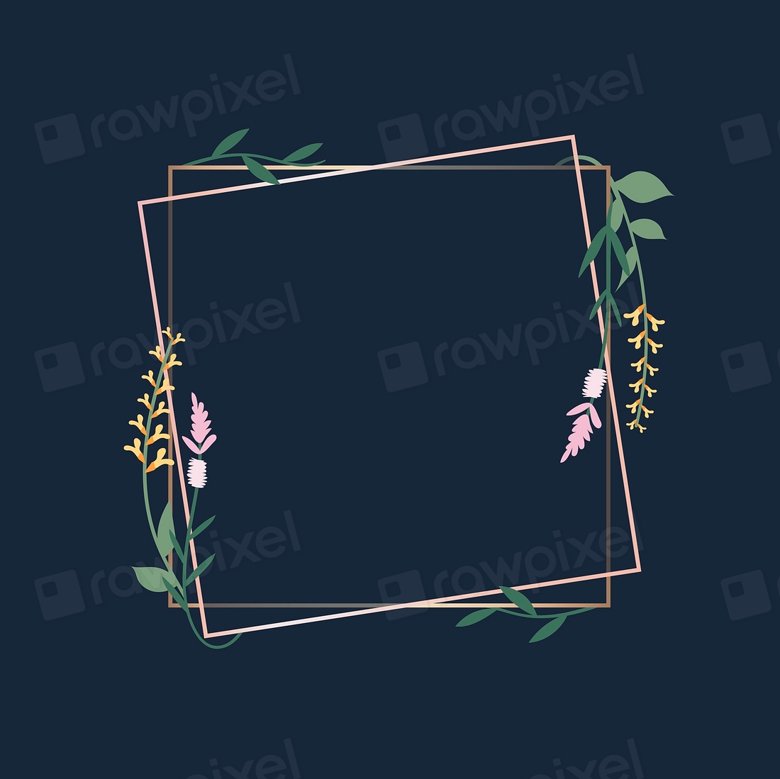 Frame decorated with flowers vector | Premium Vector - rawpixel