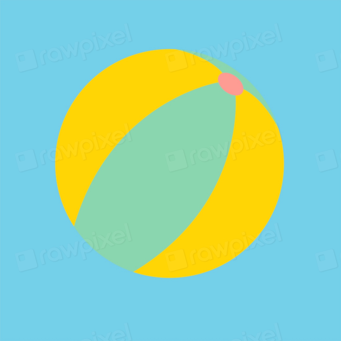 Illustration of a beach ball Free Vector rawpixel