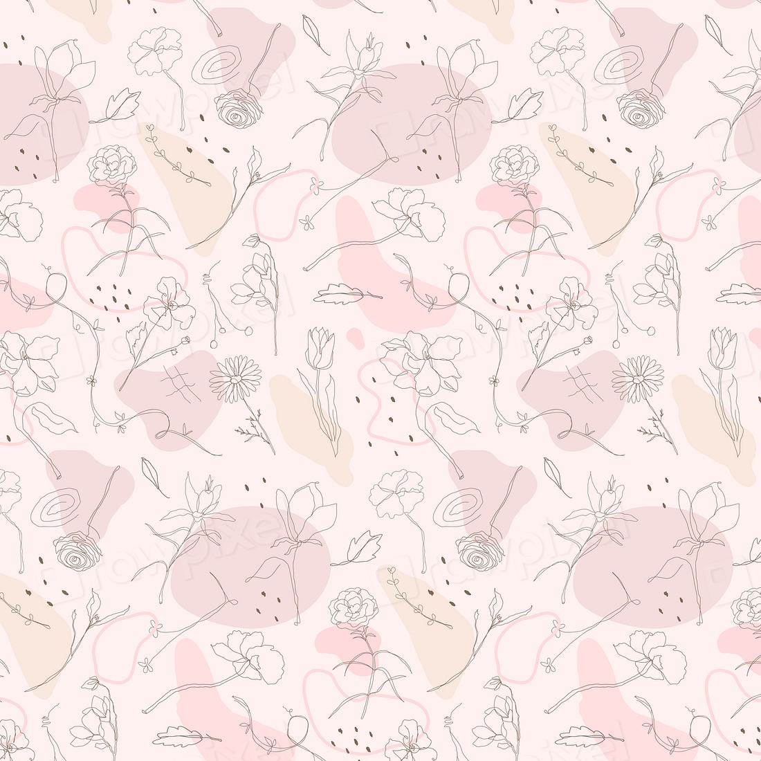 Pink flower pattern wallpaper vector | Premium Vector - rawpixel