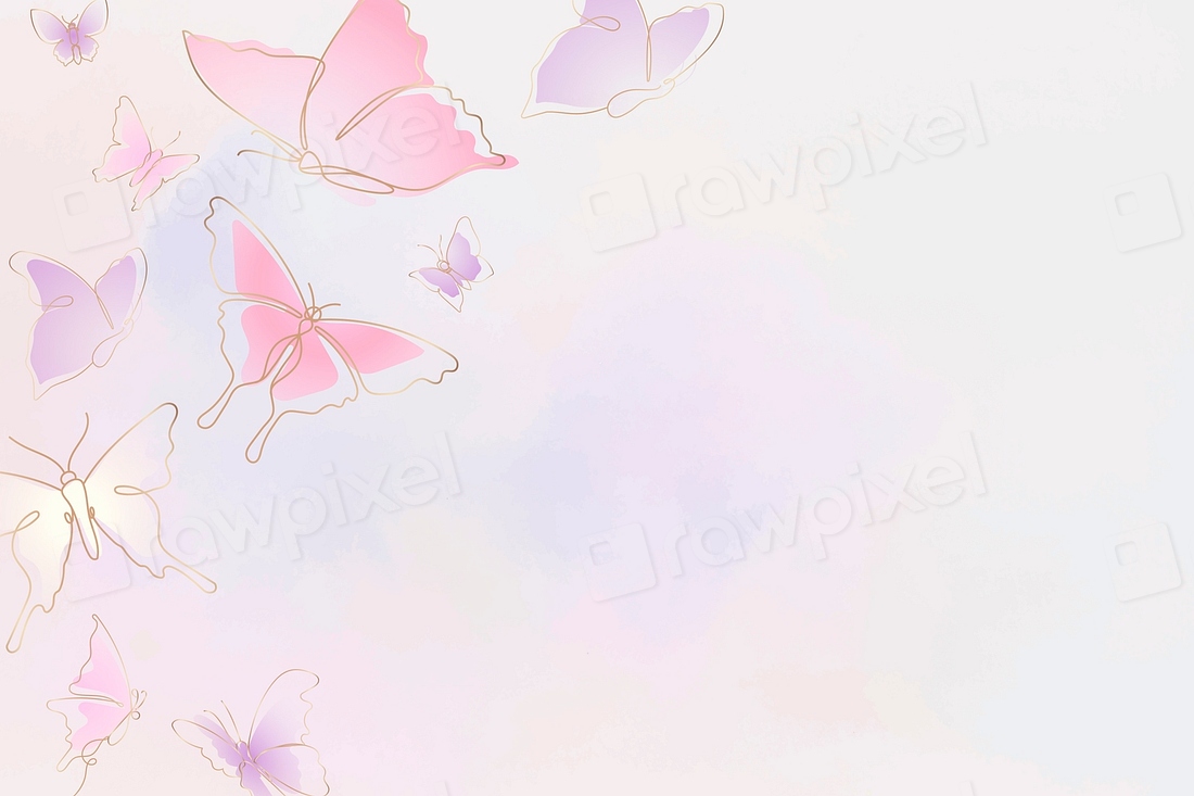 Feminine butterfly background, pink border, | Premium Vector - rawpixel