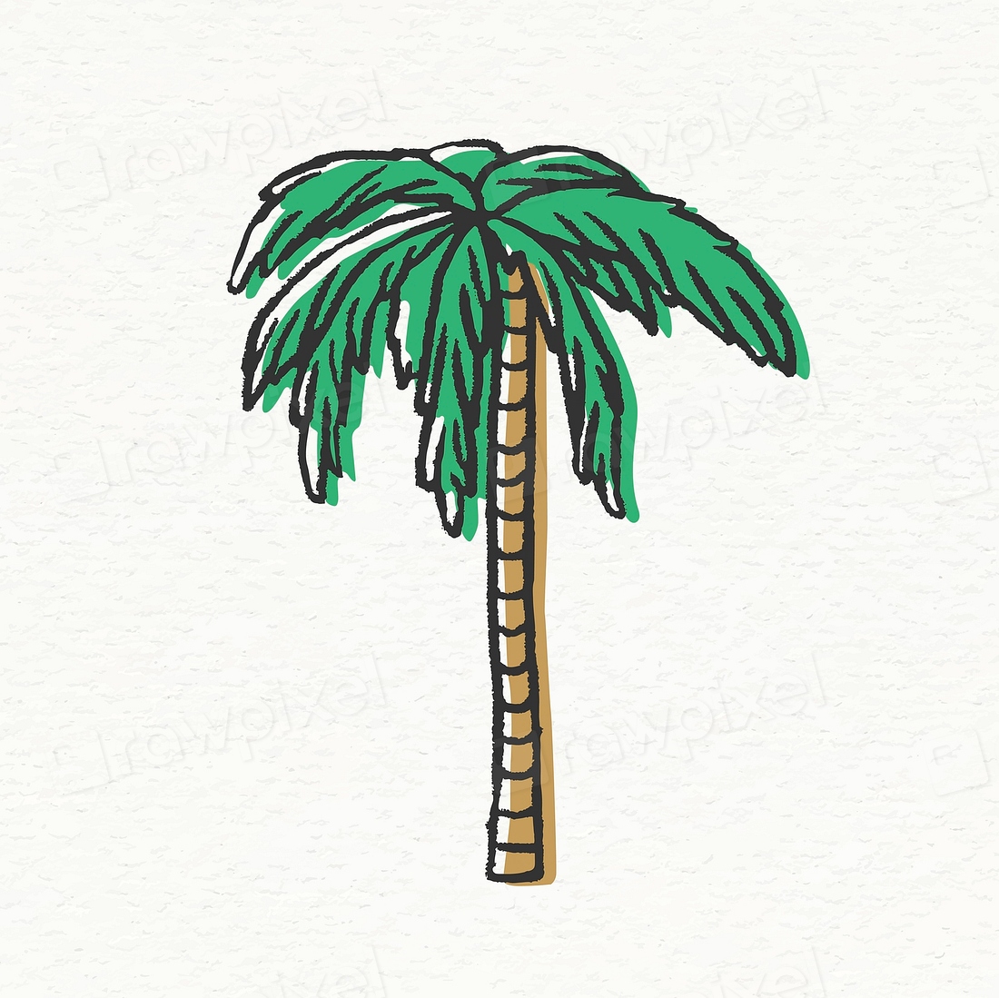 Green palm tree collage element, | Premium Vector Illustration - rawpixel