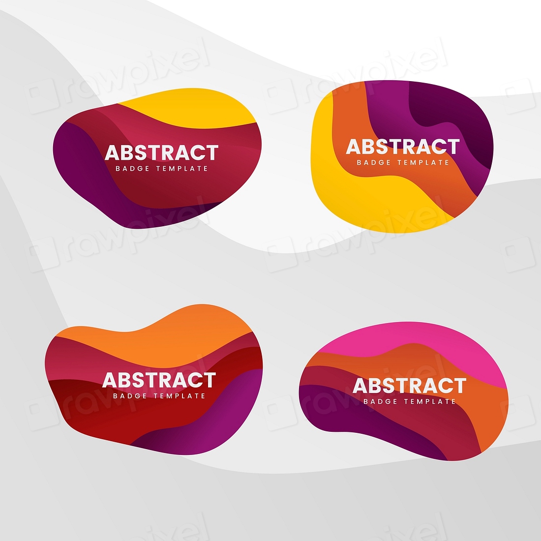 Abstract badge design vector set | Premium Vector - rawpixel