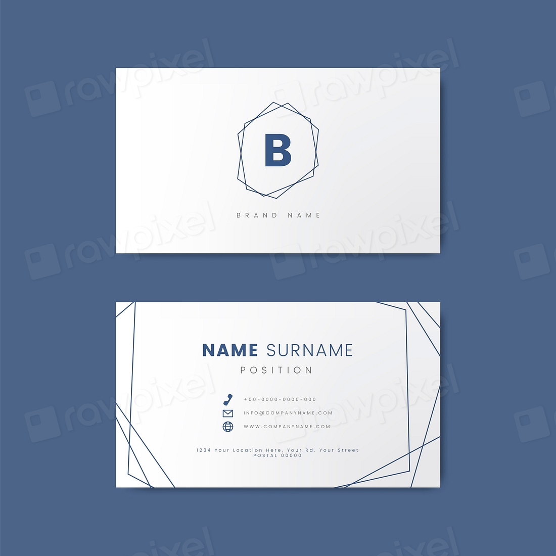 Minimal business card design geometric | Free Vector - rawpixel