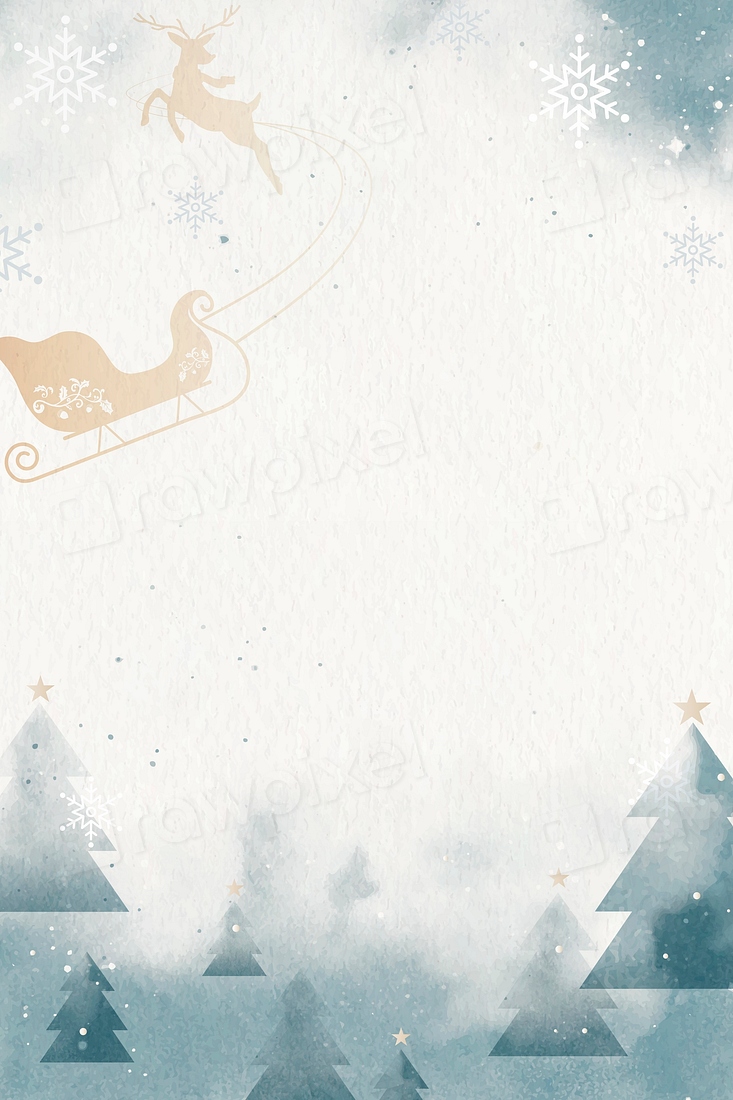 Sleigh reindeer winter landscape vector | Premium Vector - rawpixel