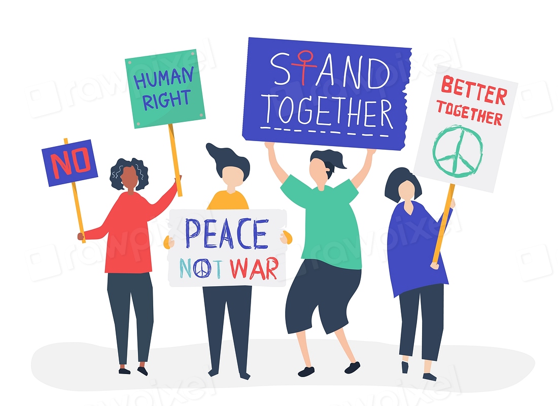 Crowd protesters carrying protesting signs | Premium Vector - rawpixel