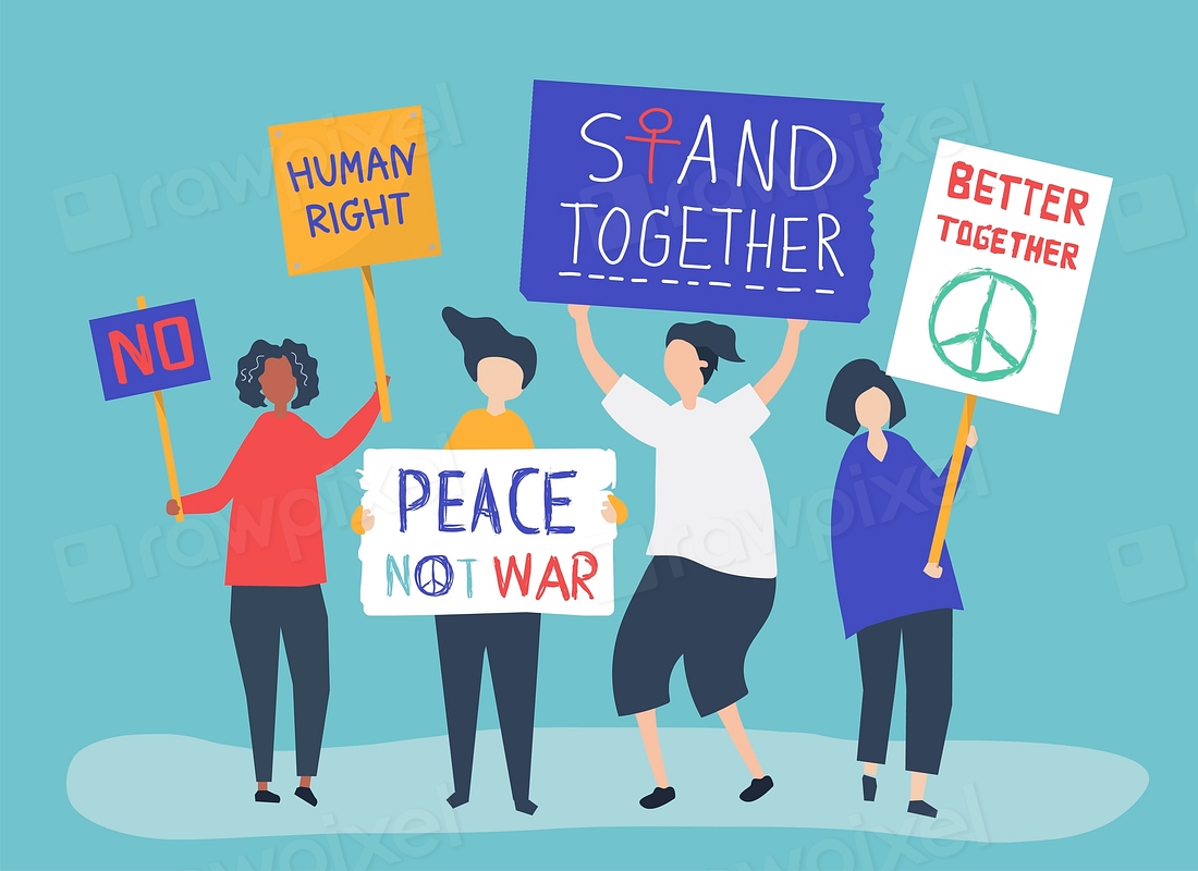 Crowd protesters carrying protesting signs | Premium Vector - rawpixel