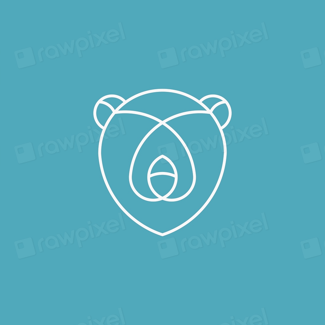 Linear illustration bear's head | Free Vector - rawpixel