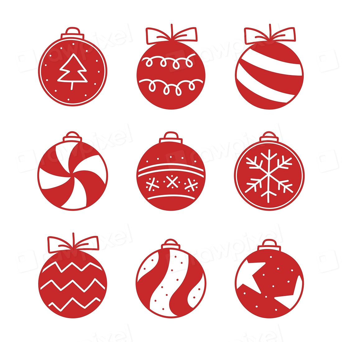 Christmas baubles drawing doodle style | Premium Vector - rawpixel