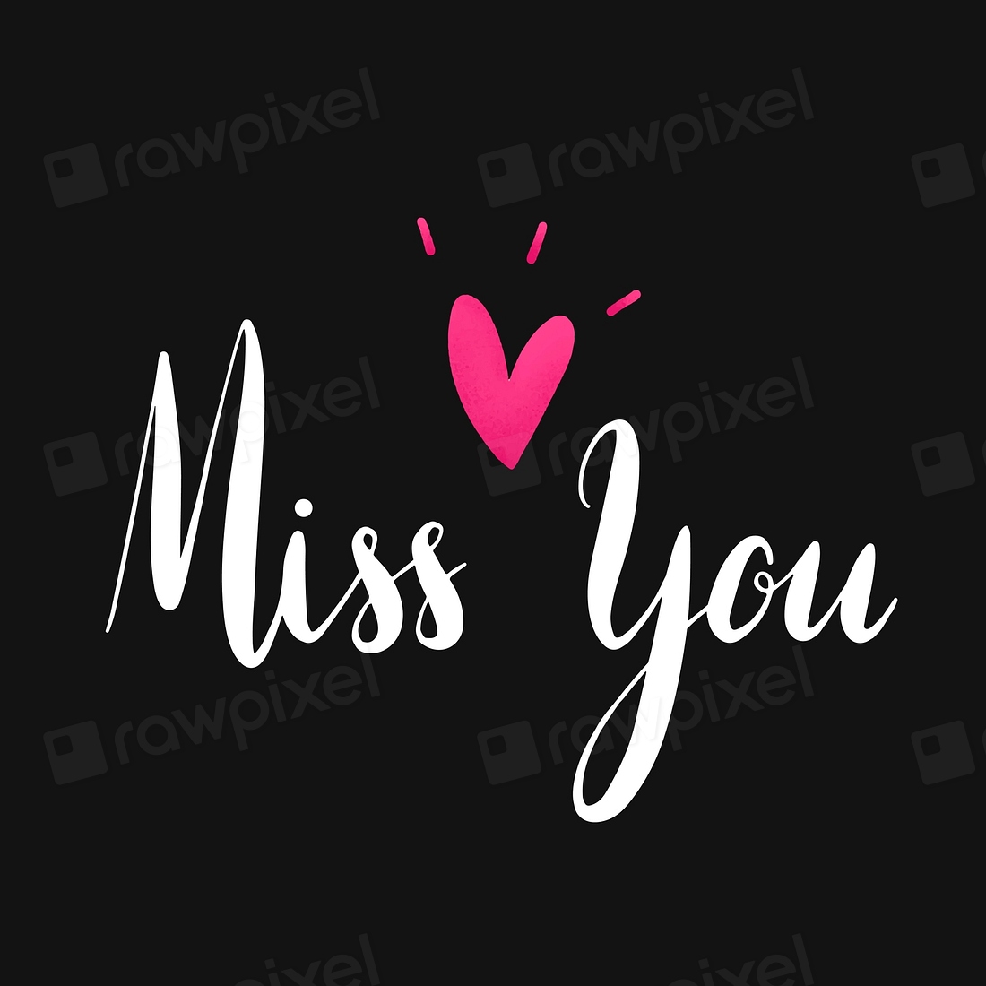 Miss you typography vector white | Premium Vector - rawpixel