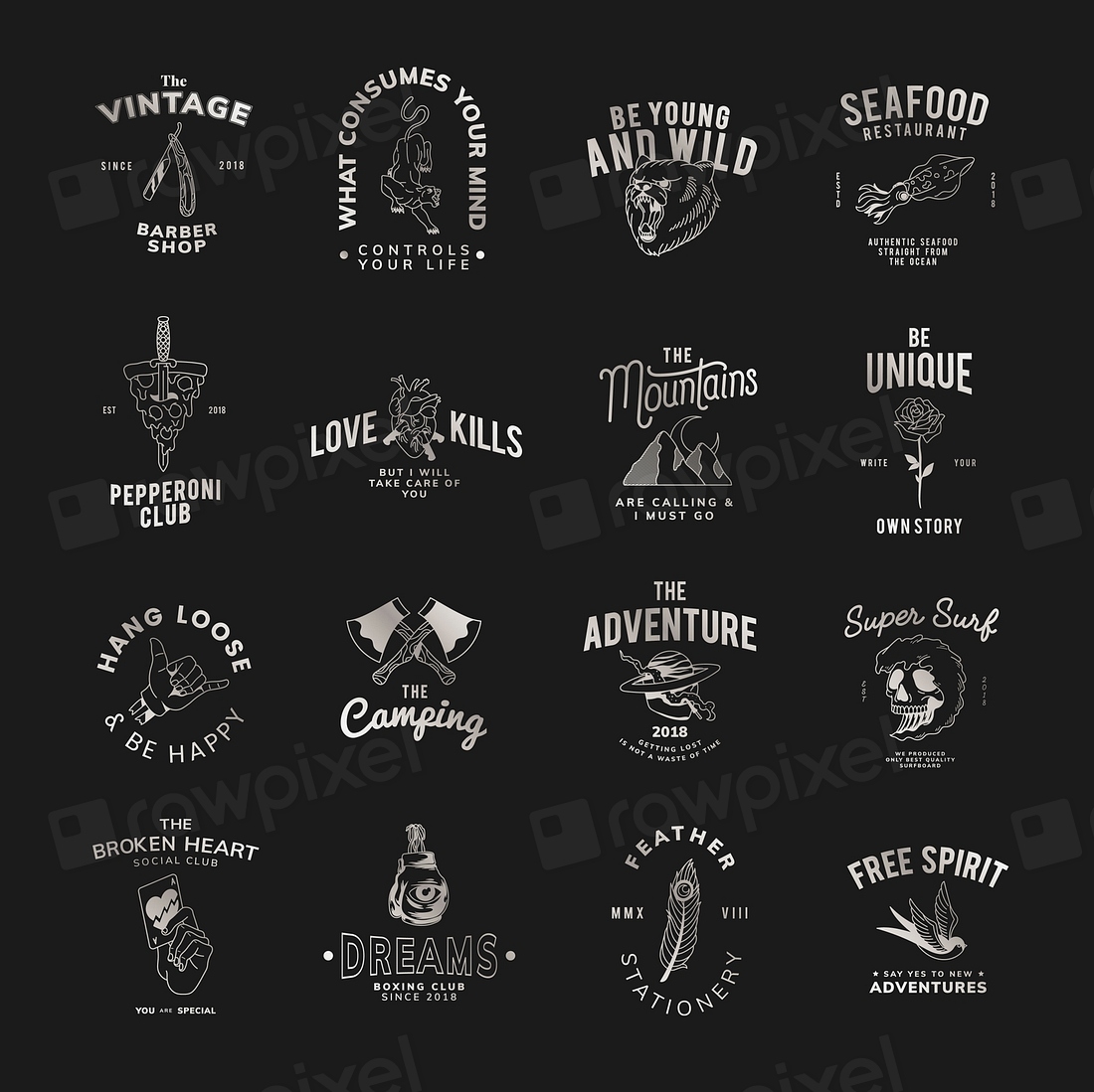 Motivational vintage badge set logo | Premium Vector - rawpixel