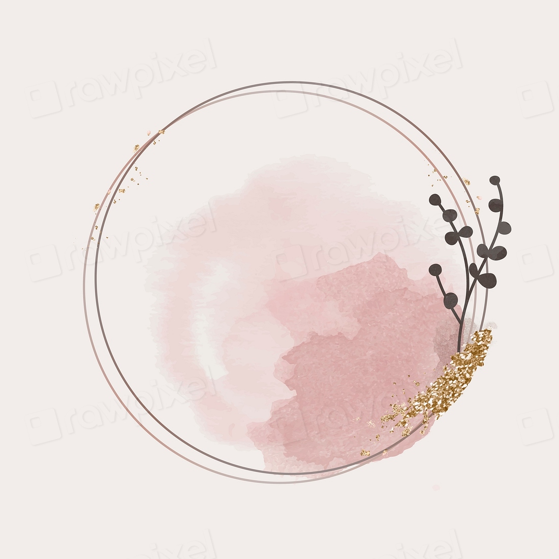 Glittery round floral frame vector | Premium Vector - rawpixel