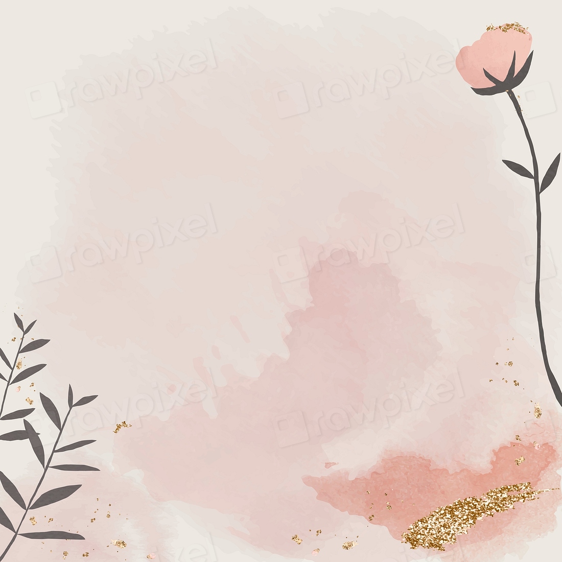 Watercolor paper floral design vector | Premium Vector - rawpixel