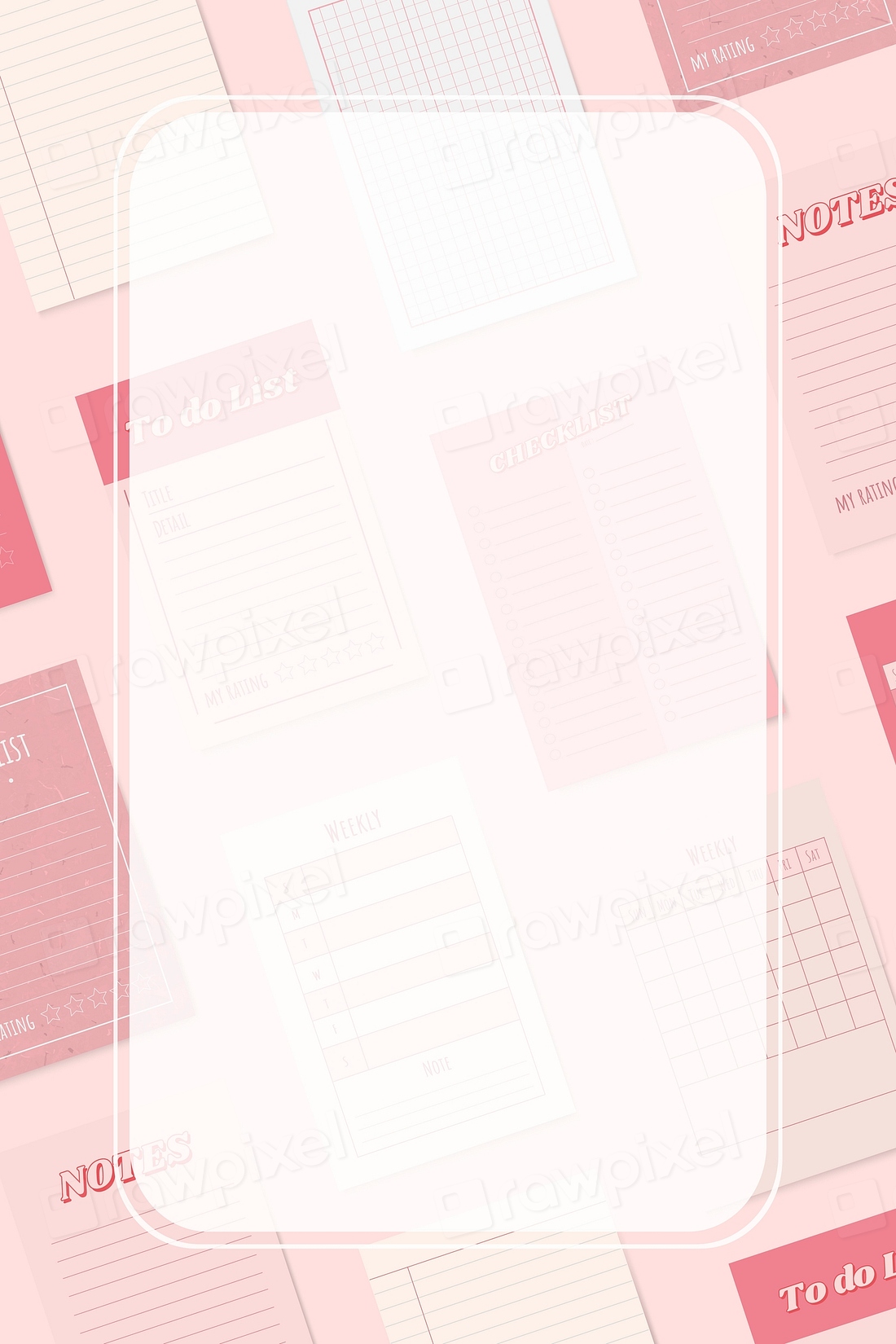 Pink Notepad Planner Set Vector | Premium Vector - Rawpixel