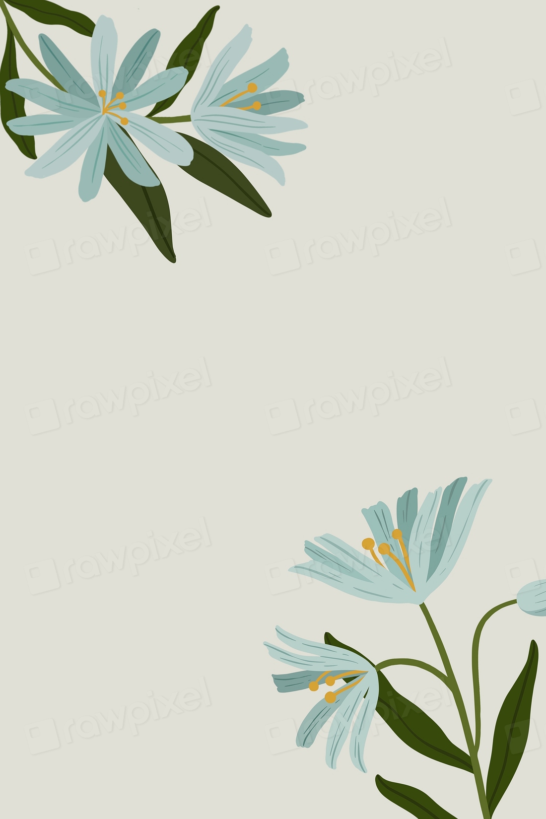 Blue botanical copy space gray | Premium PSD - rawpixel