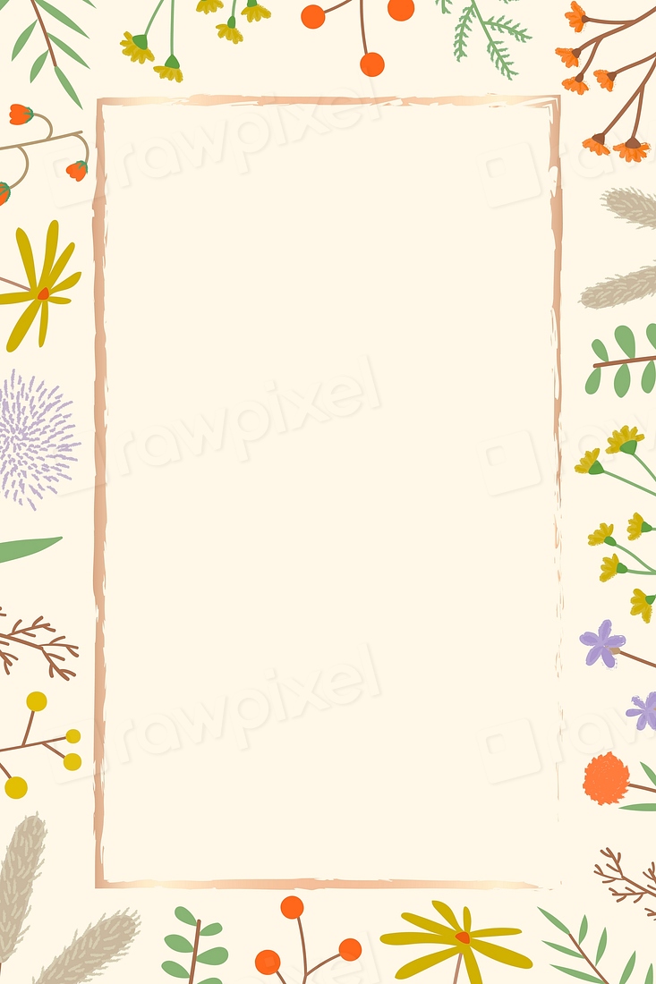 Doodle nature patterned frame vector | Premium Vector - rawpixel