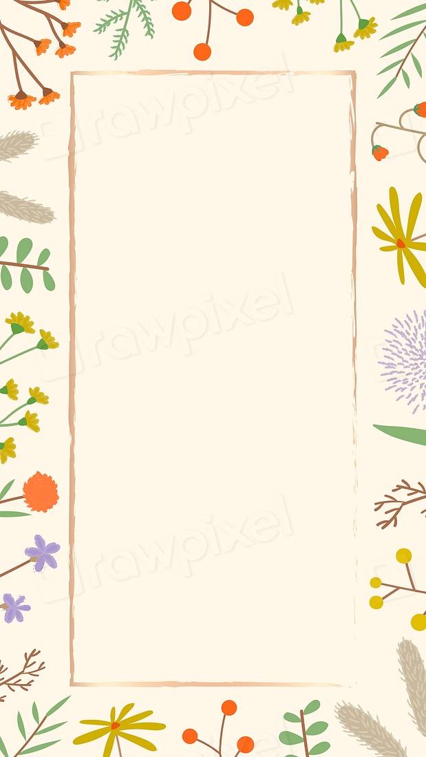 Doodle nature patterned frame mobile | Premium Vector - rawpixel