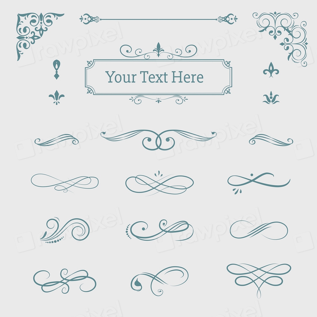 Decorative Calligraphic Ornaments Vector Set | Premium Vector - Rawpixel