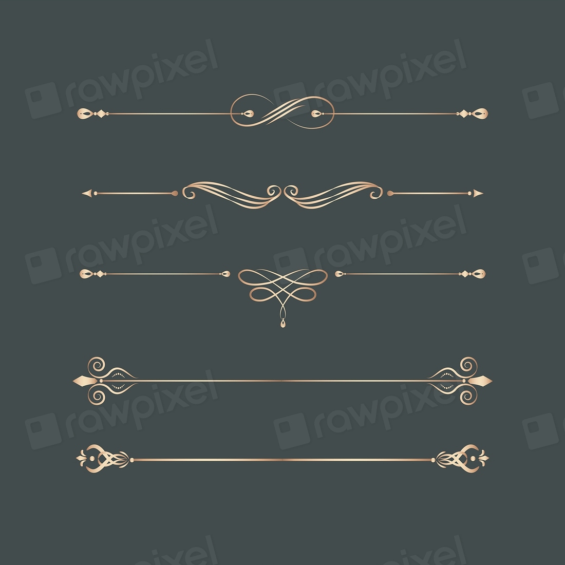 Decorative Calligraphic Ornaments Vector Set | Premium Vector - Rawpixel