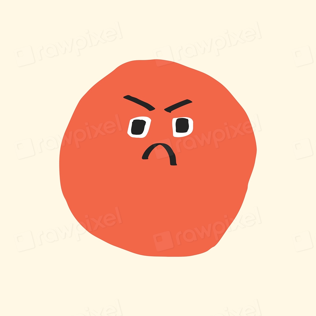 Angry face sticker cute doodle | Free Photo - rawpixel