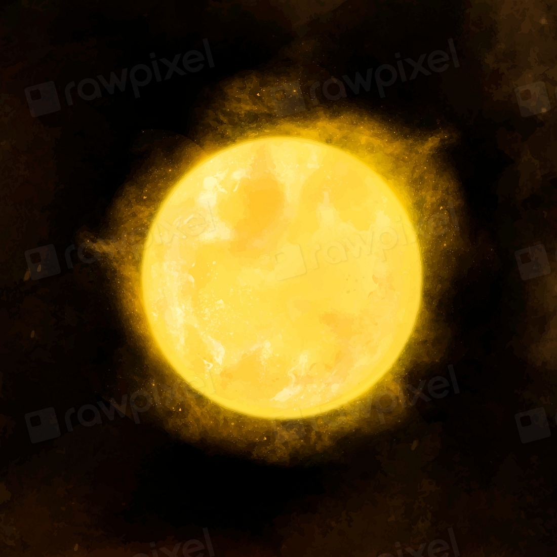 Bright yellow full moon vector | Premium Vector - rawpixel