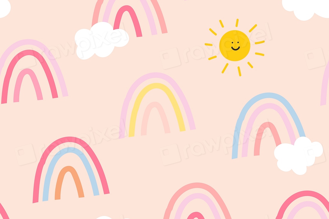 Rainbow background psd cute pastel | Premium PSD - rawpixel