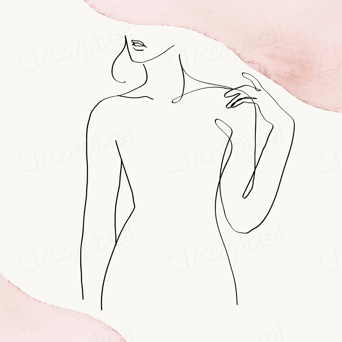 Woman’s upper body vector line | Premium Vector Illustration - rawpixel