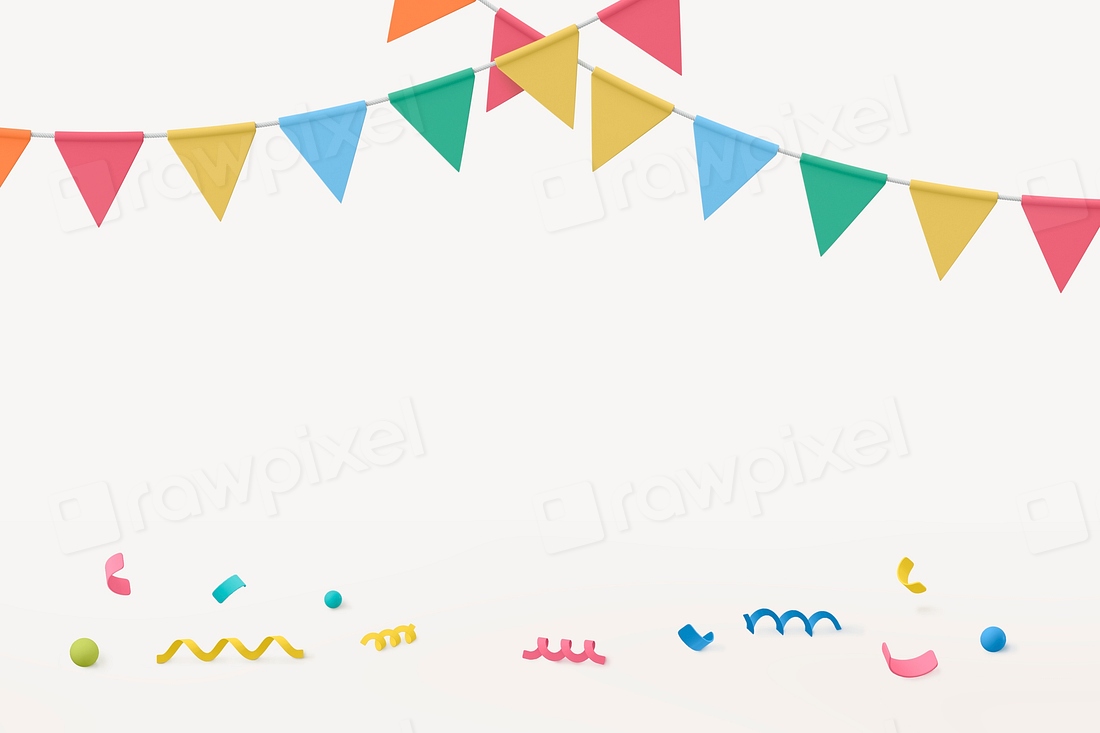 Party flags background, 3d birthday | Premium PSD - rawpixel