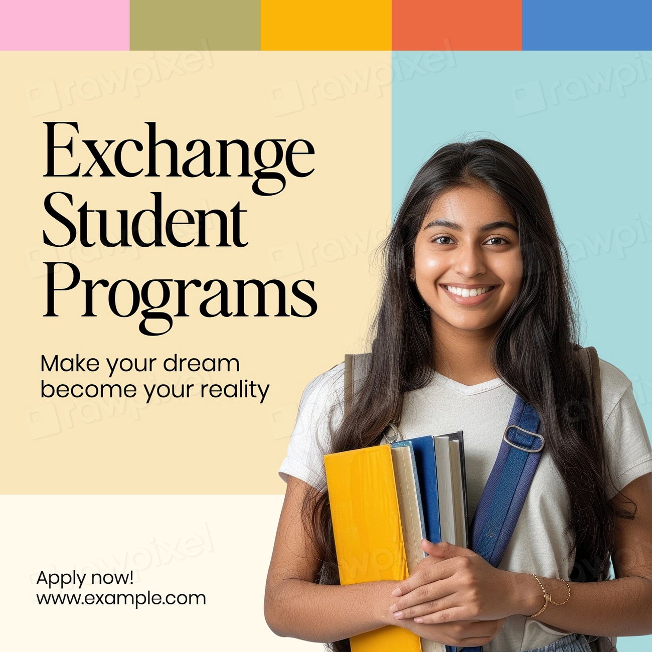 Exchange student programs instagram post premium editable template