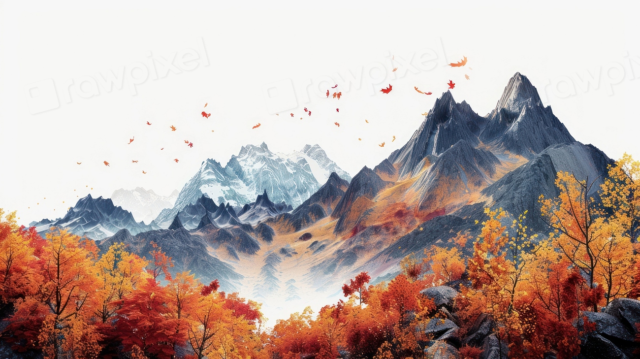 Autumn mountains scenic desktop wallpaper | Premium Photo - rawpixel